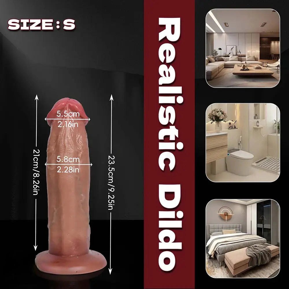 Flesh tone realistic silicone suction cup dildo, photo 4
