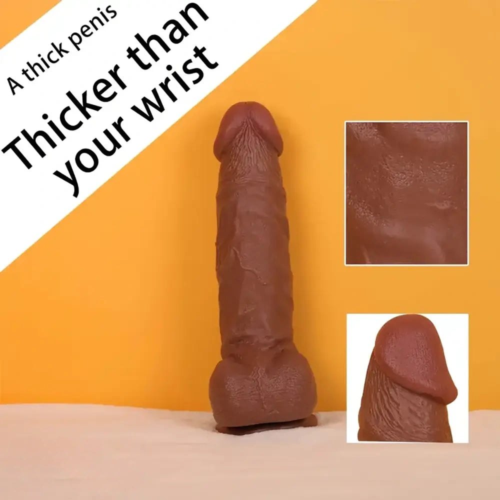 Brown realistic PVC dildo, photo 8