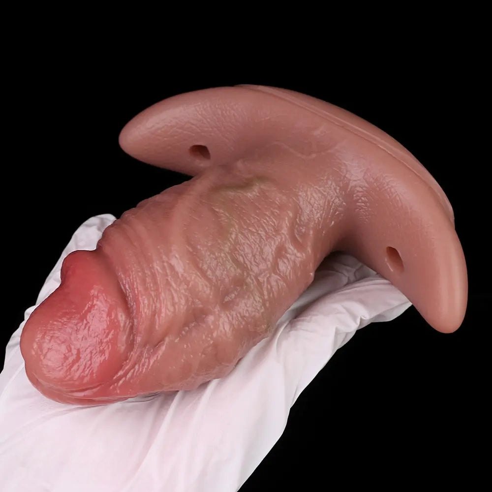 Flesh tone realistic dildo bondage face gag, photo 15