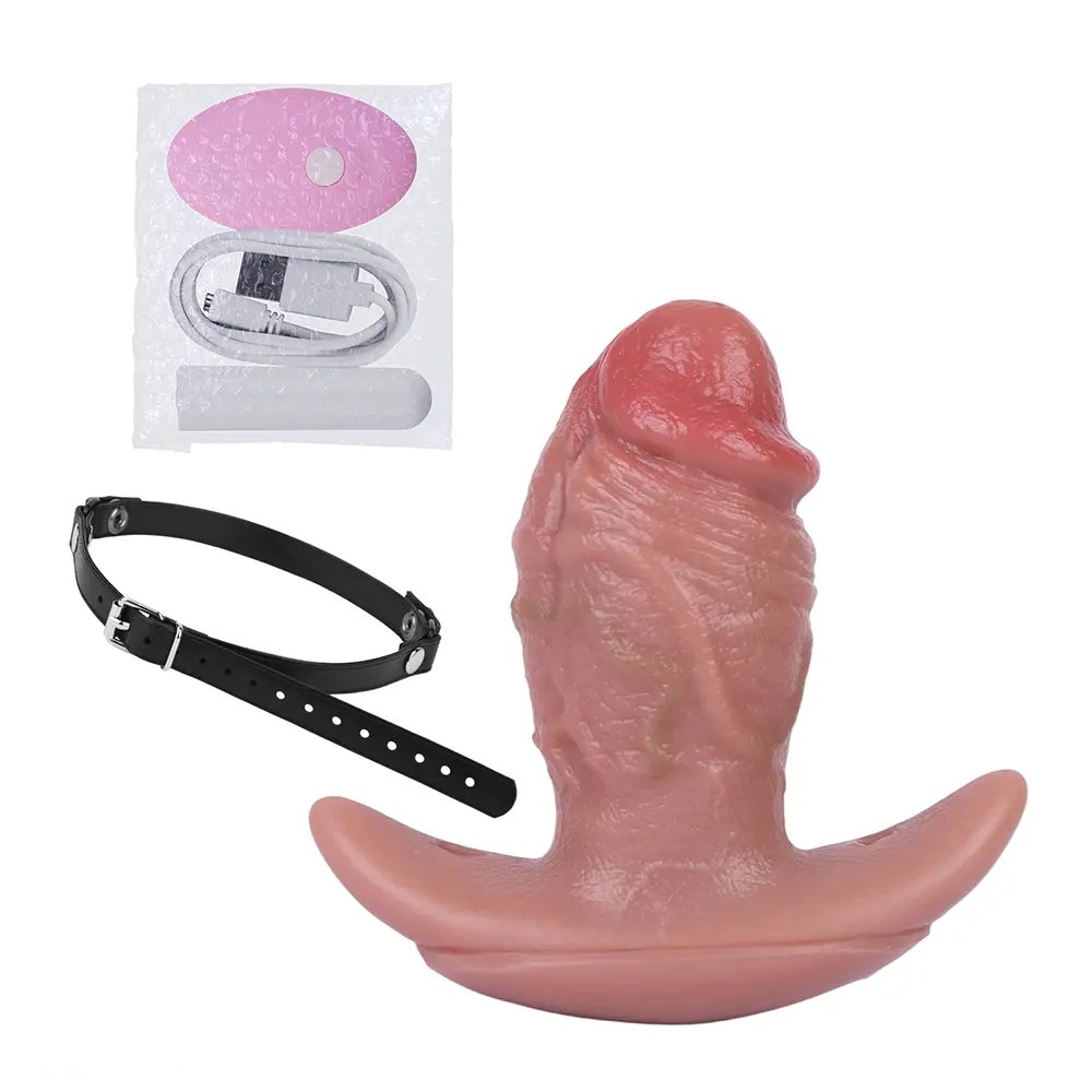 Flesh tone realistic dildo bondage face gag, photo 6