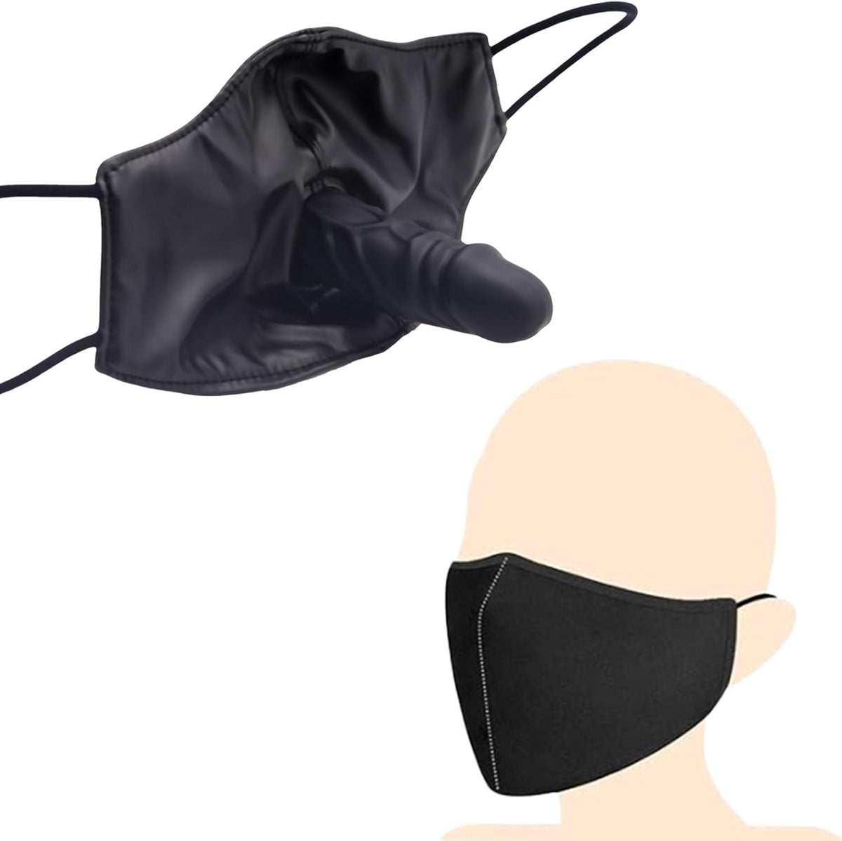 Realistic dildo face mask gag, photo 1
