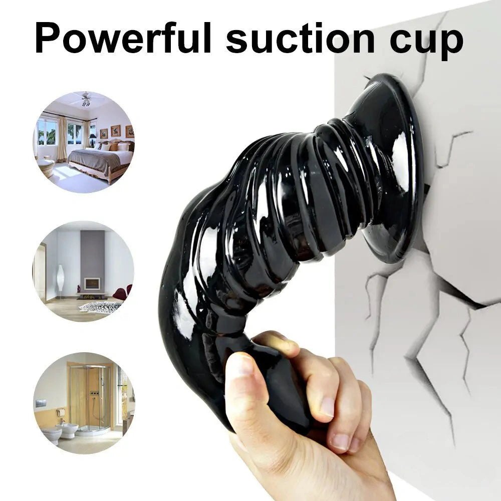 Black realistic hollow dildo sleeve, photo 3