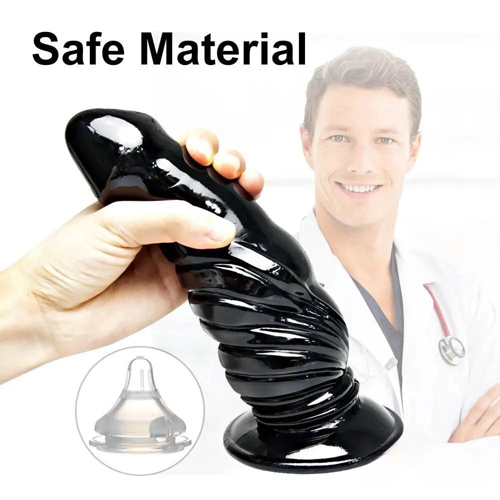 Black realistic hollow dildo sleeve, photo 4