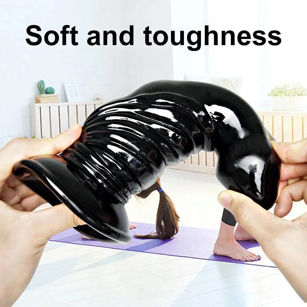 Black realistic hollow dildo sleeve, photo 5