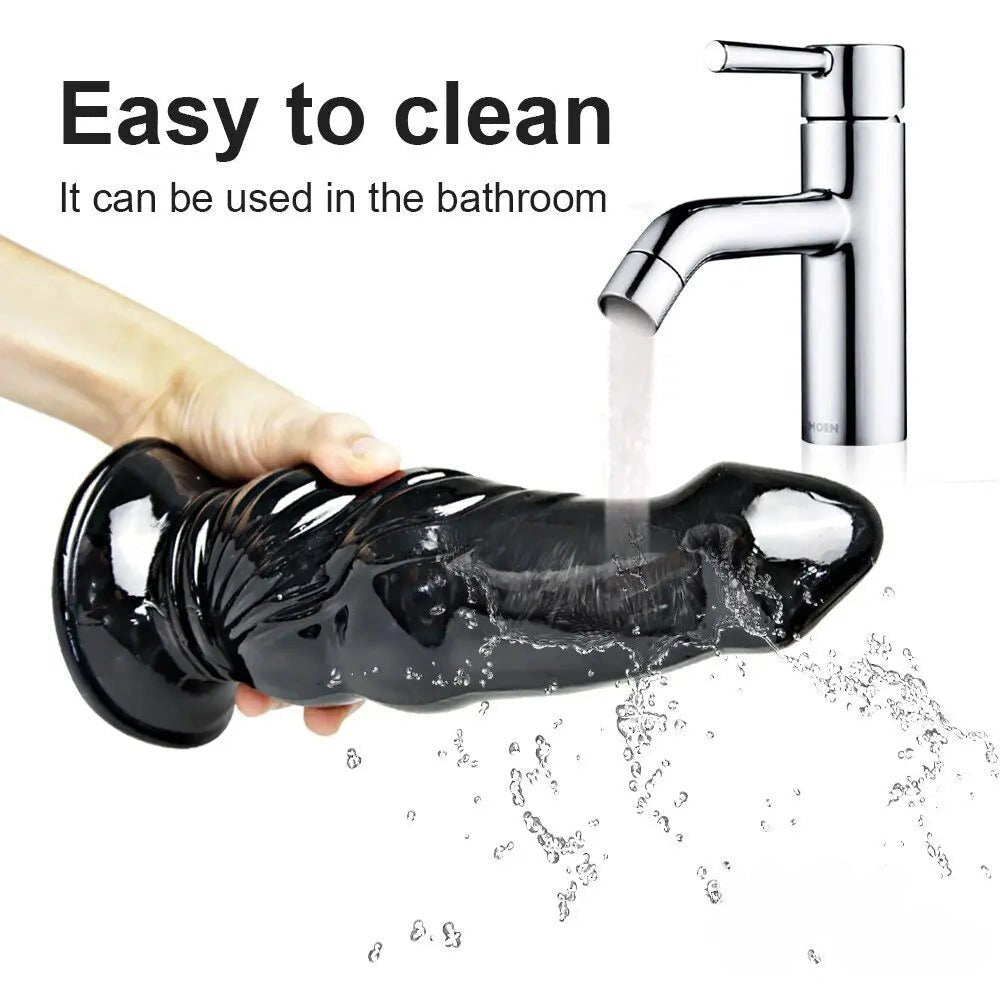 Black realistic hollow dildo sleeve, photo 6