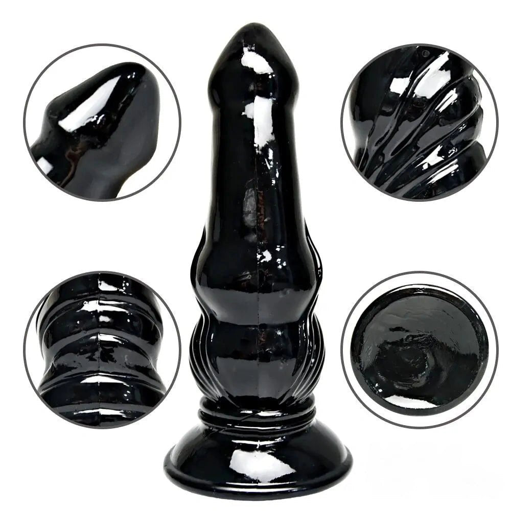 Black realistic hollow dildo sleeve, photo 7