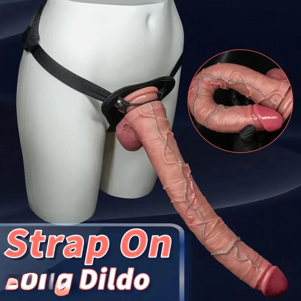 Flesh realistic strap-on dildo, photo 13