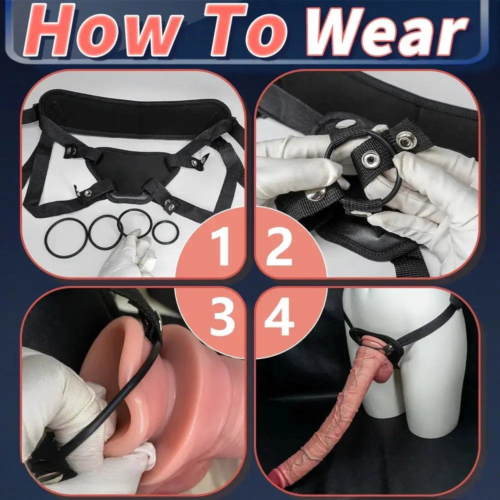 Flesh realistic strap-on dildo, photo 5