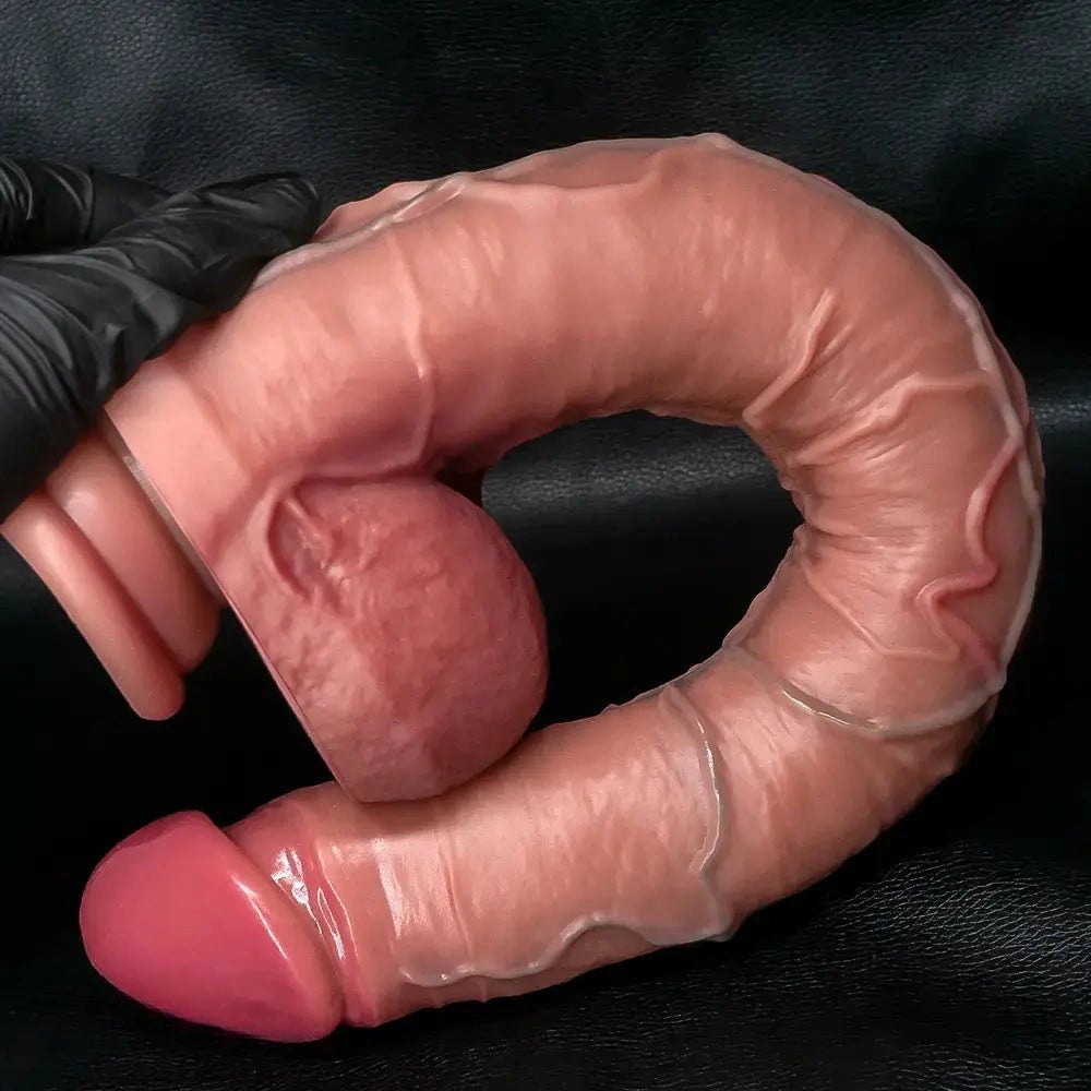 Flesh realistic strap-on dildo, photo 8