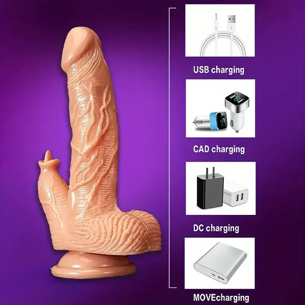 Realistic tpe dildo with tongue nub and suction base, photo 2