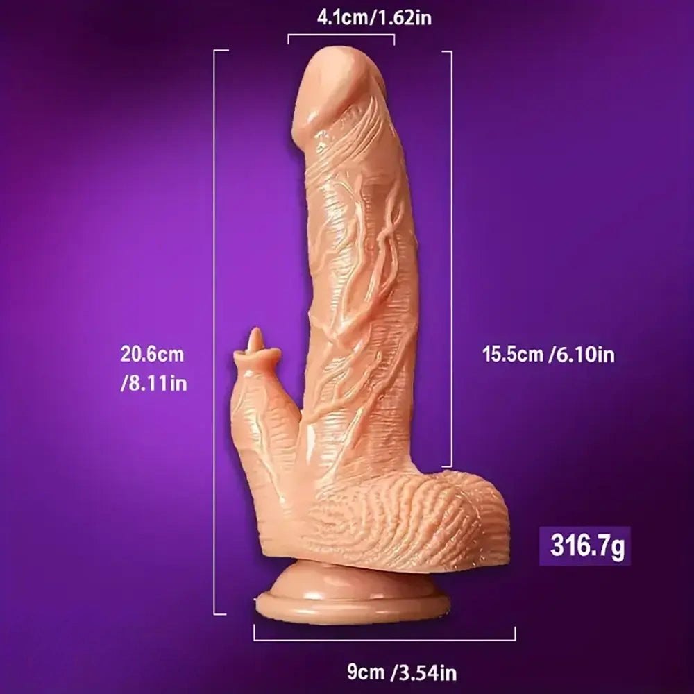 Realistic tpe dildo with tongue nub and suction base, photo 3