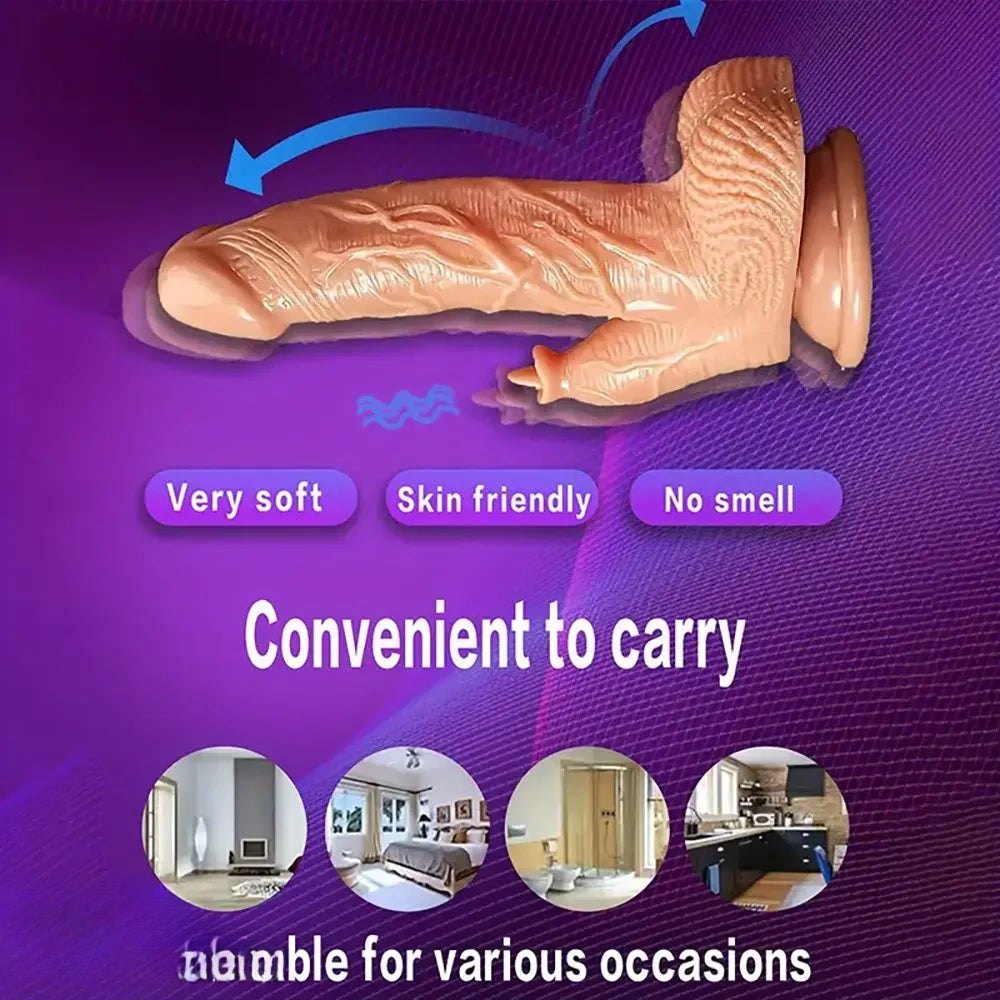 Realistic tpe dildo with tongue nub and suction base, photo 5