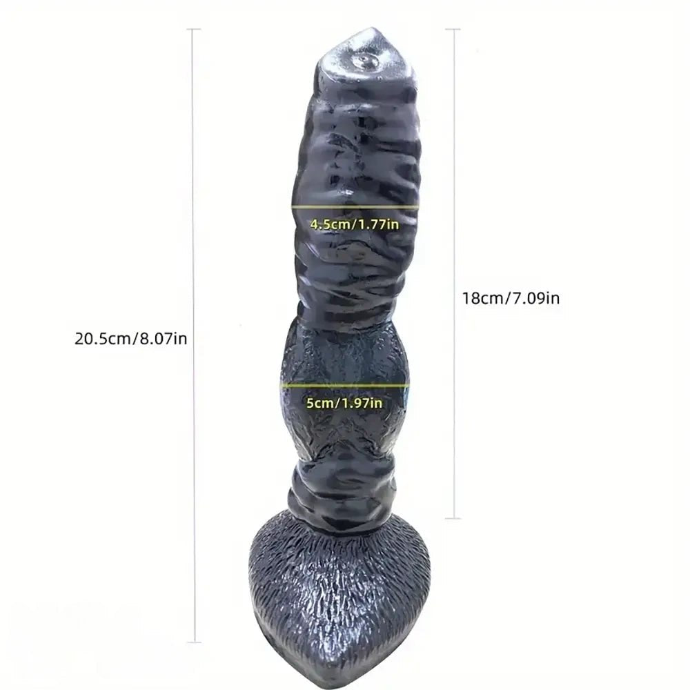 Black realistic dog knot pvc dildo