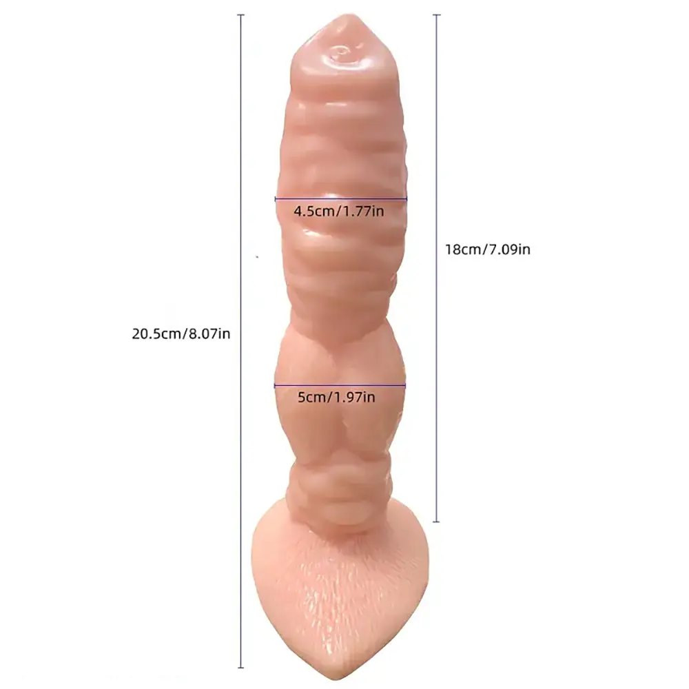 Brown realistic dog knot pvc dildo