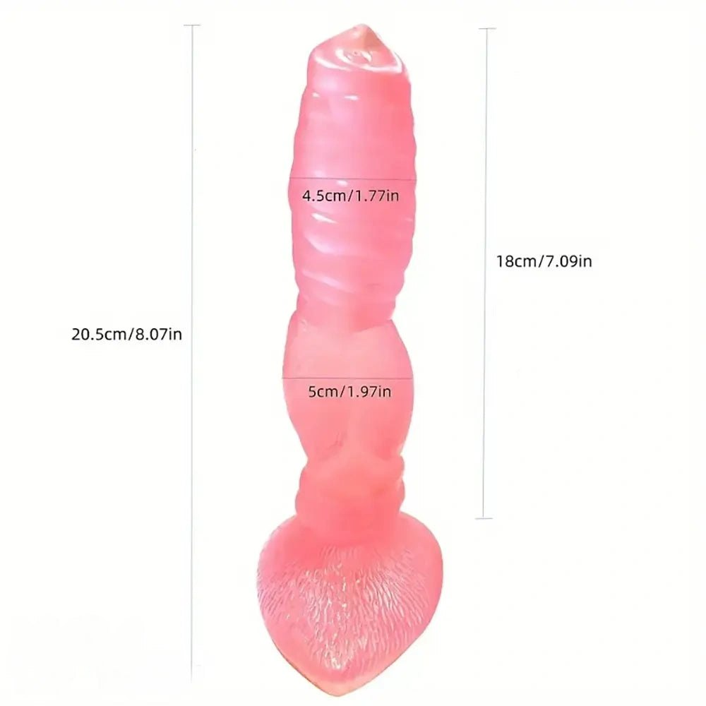 Pink realistic dog knot pvc dildo