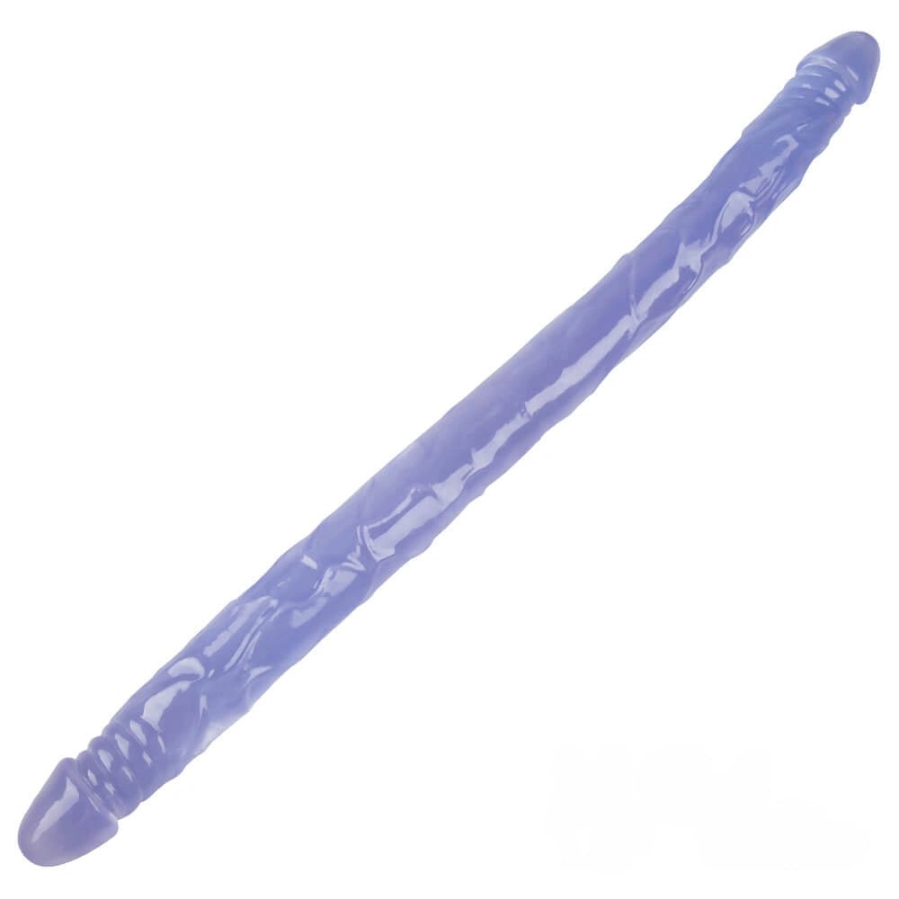 Purple realistic double ended pvc dildo