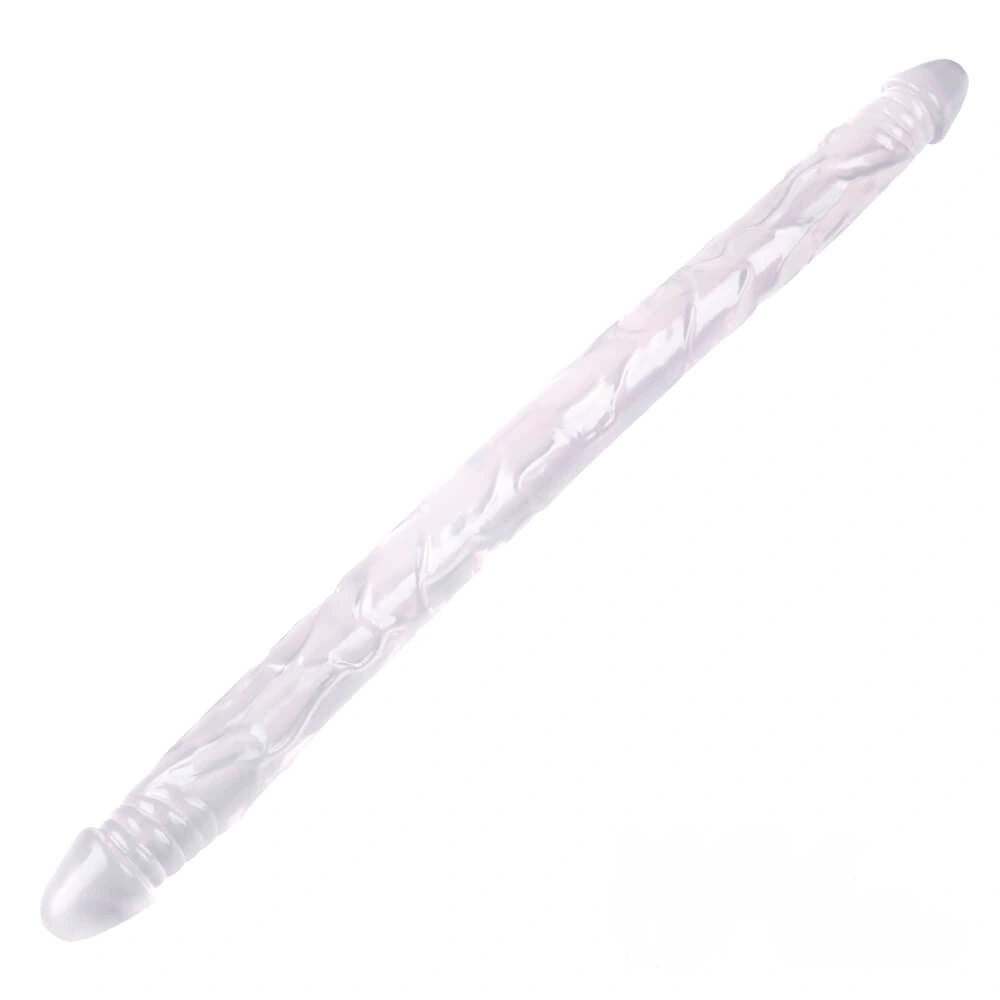 Transparent realistic double ended pvc dildo
