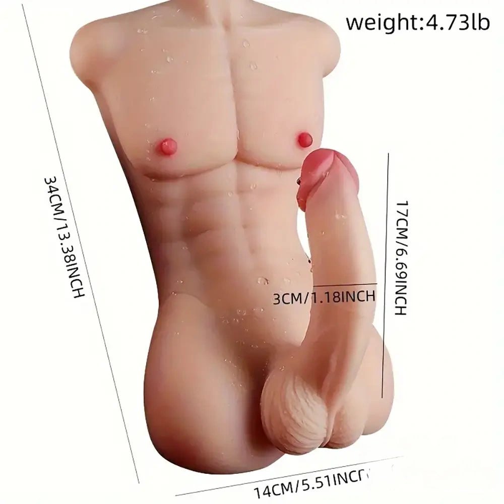 Flesh-tone silicone torso with dildo, photo 10
