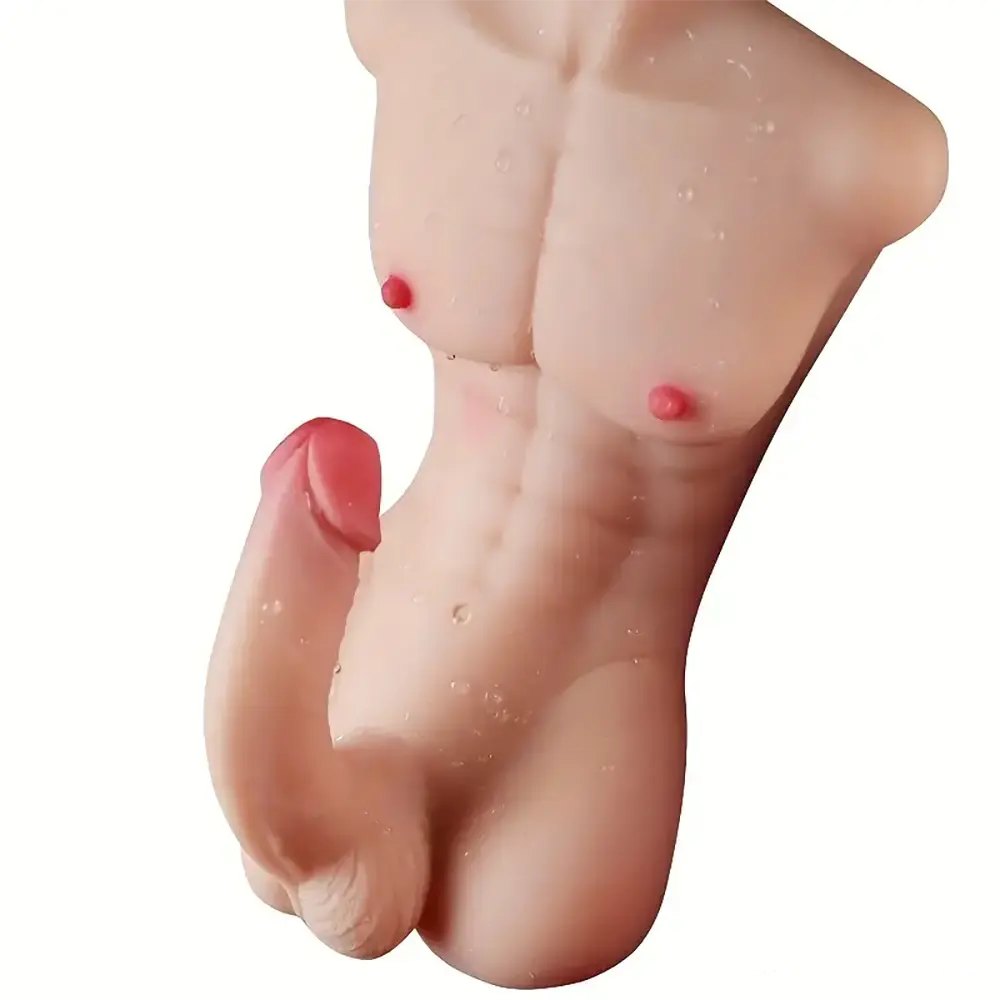 Flesh-tone silicone torso with dildo, photo 3
