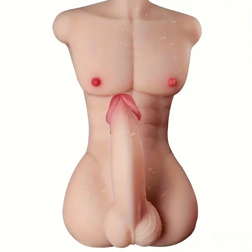 Flesh-tone silicone torso with dildo, photo 6