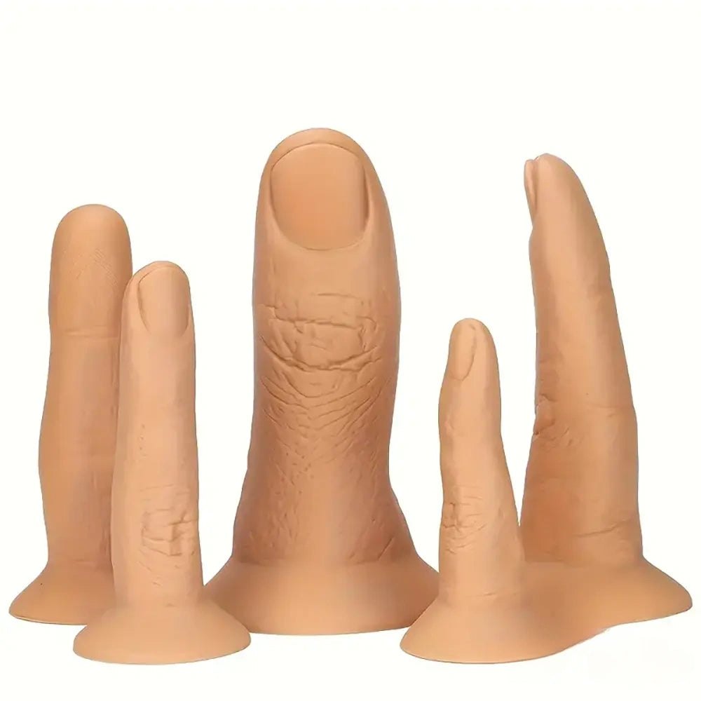 Flesh tone realistic finger shaped silicone dildo, photo 1