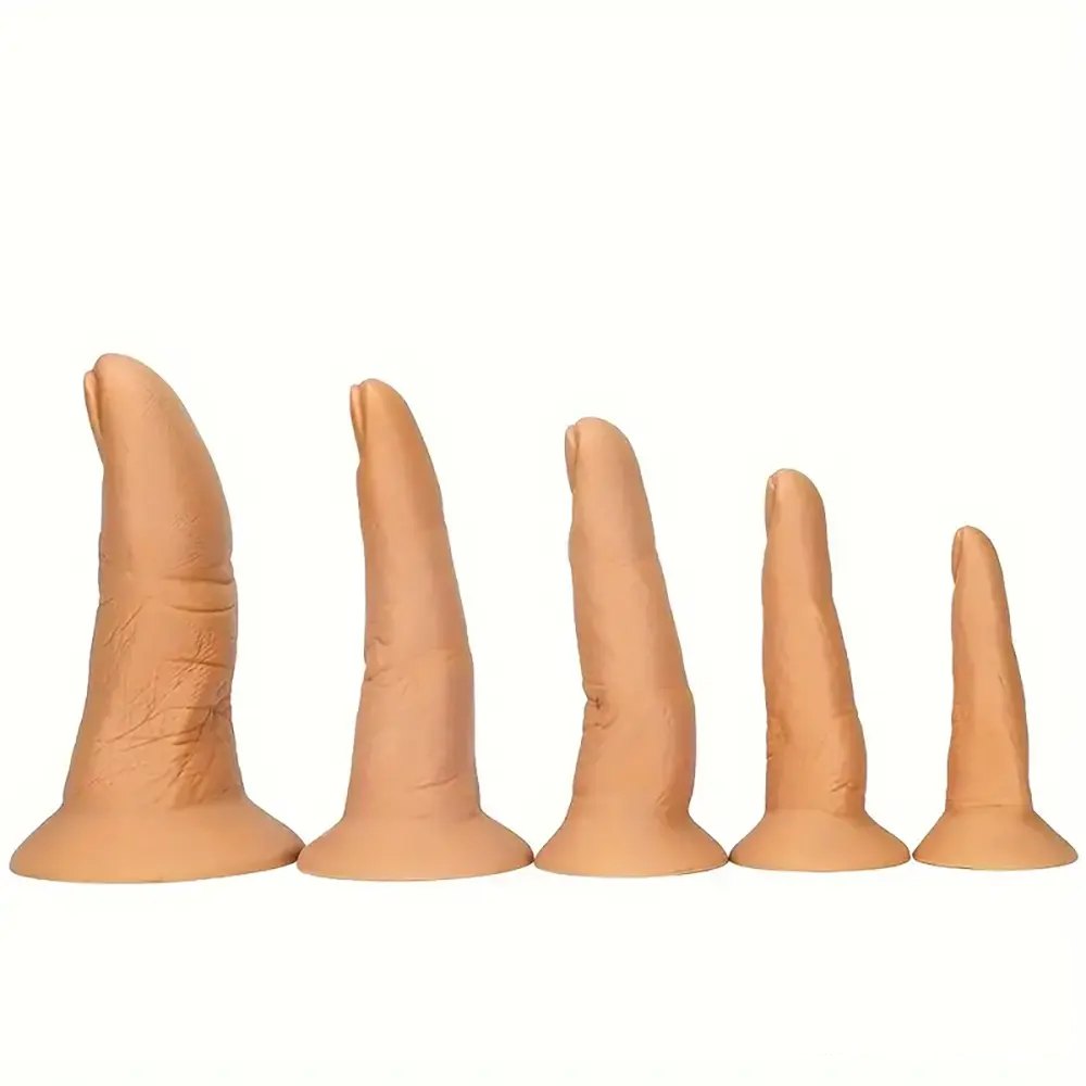 Flesh tone realistic finger shaped silicone dildo, photo 8