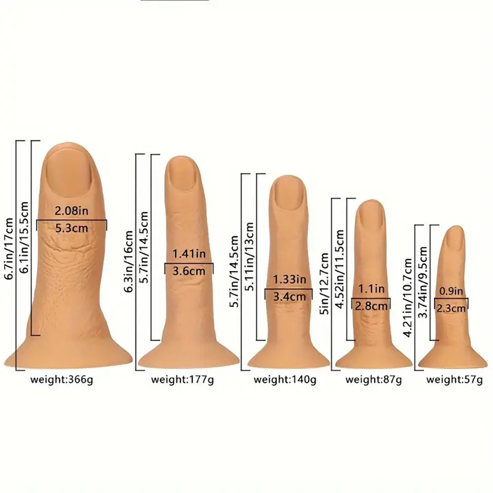 Flesh tone realistic finger shaped silicone dildo, photo 9