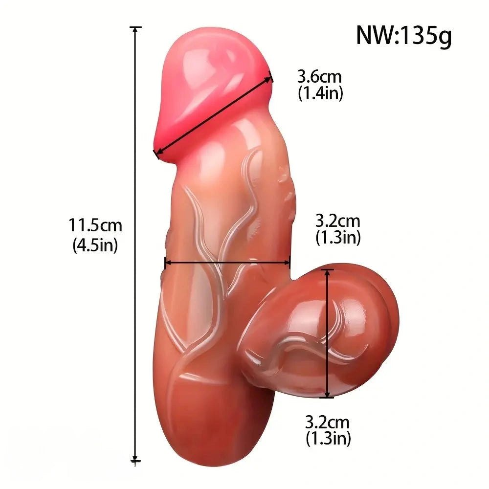 Flesh-tone realistic silicone dildo, photo 7