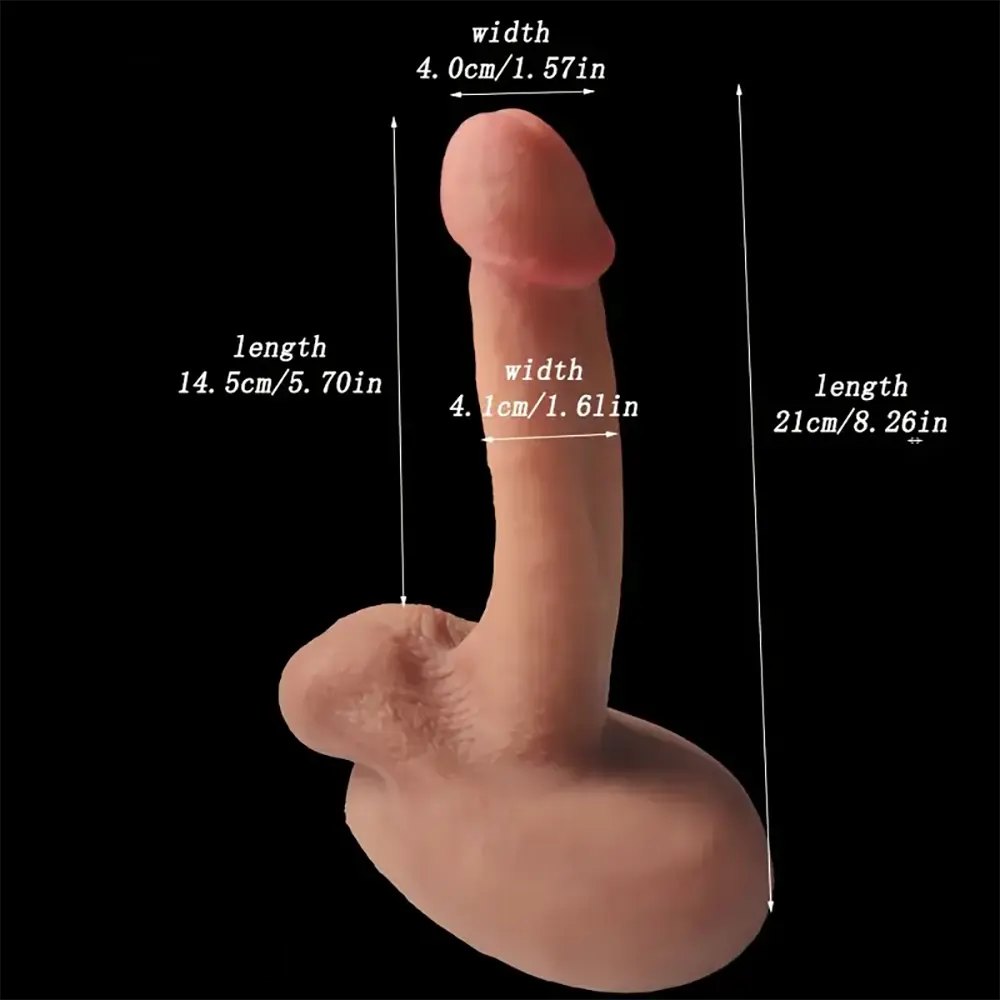Flesh-tone realistic silicone dildo, photo 2
