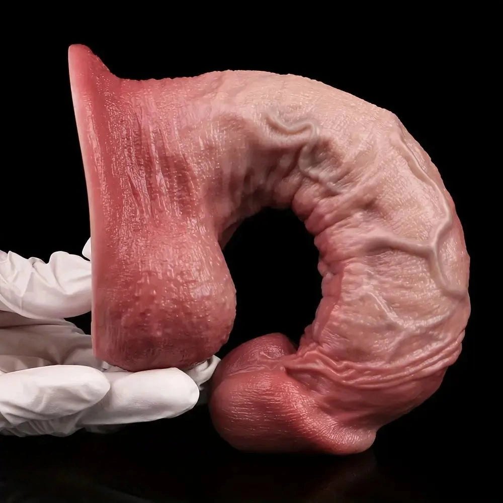 Realistic light beige silicone lifelike dildo, photo 10