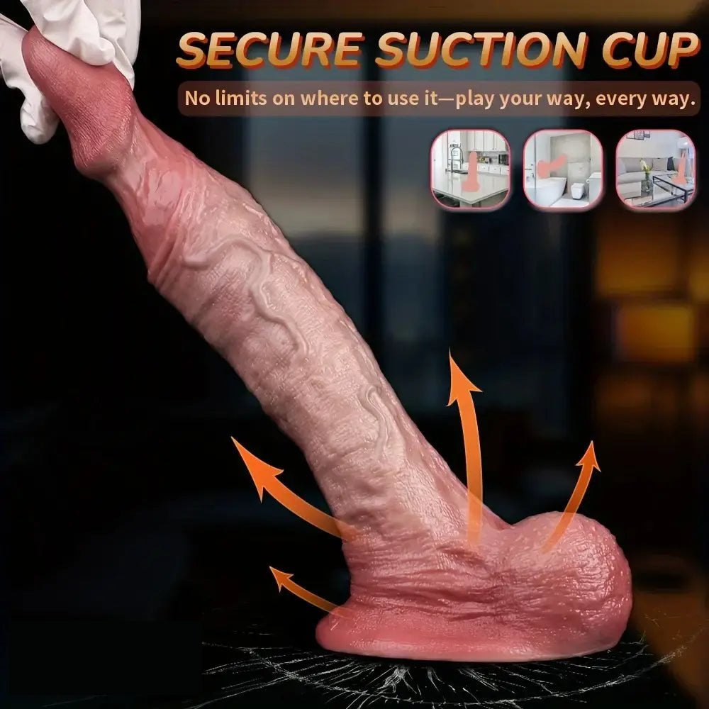 Realistic light beige silicone lifelike dildo, photo 13