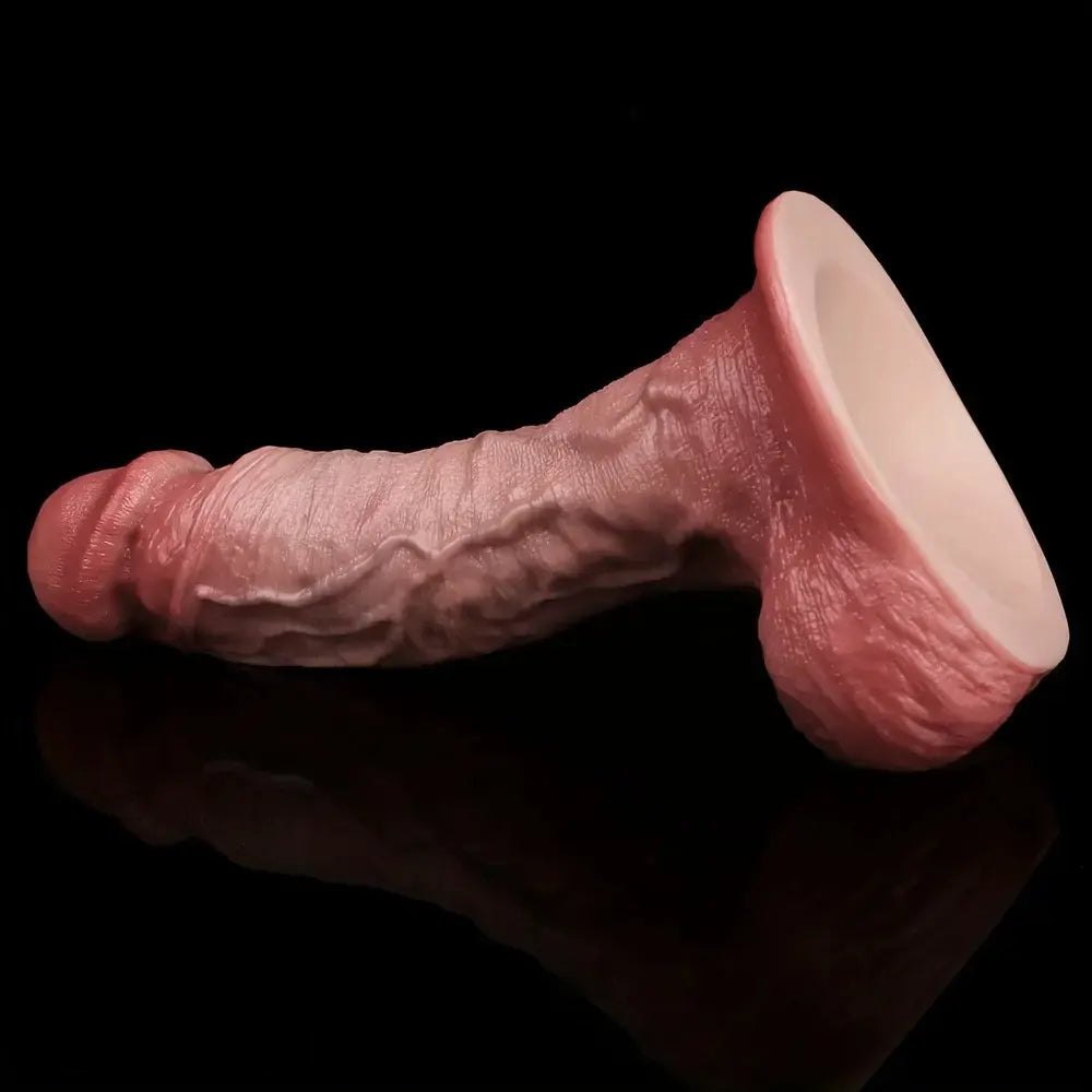 Realistic light beige silicone lifelike dildo, photo 5