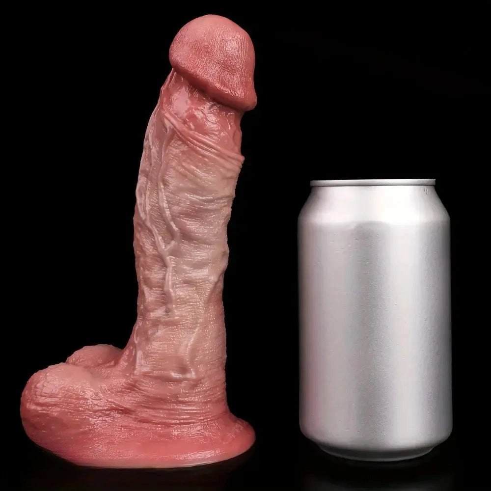 Realistic light beige silicone lifelike dildo, photo 6