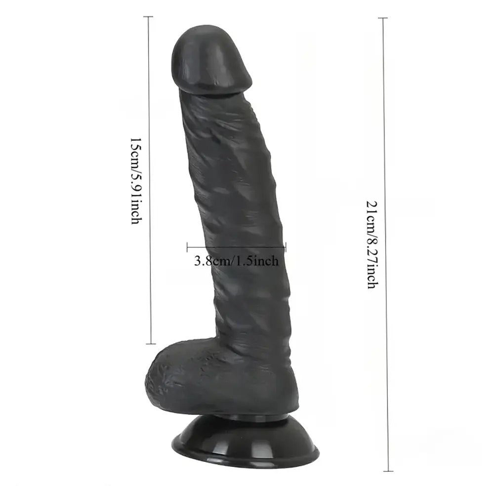 Black realistic manual dildo