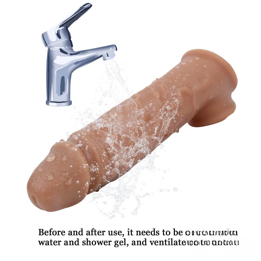 Flesh realistic penis extender sleeve, photo 10