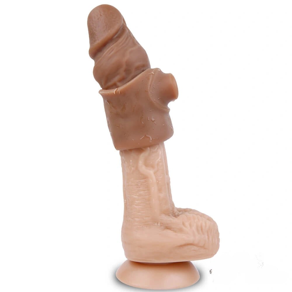 Flesh realistic penis extender sleeve, photo 4