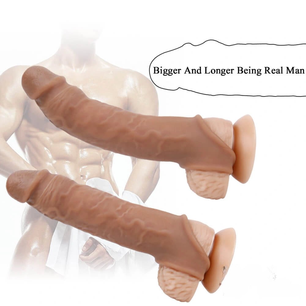 Flesh realistic penis extender sleeve, photo 5
