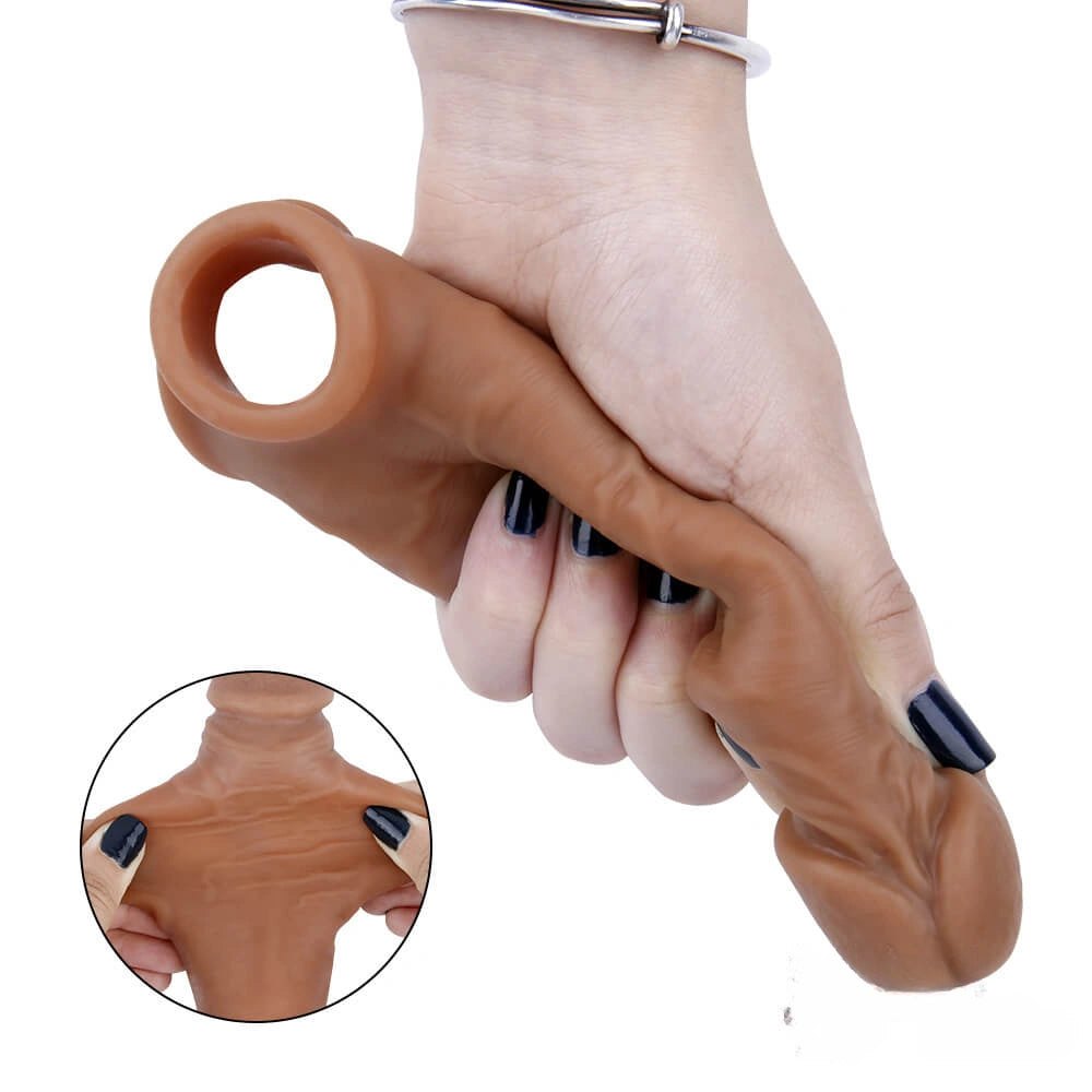 Flesh realistic penis extender sleeve, photo 7