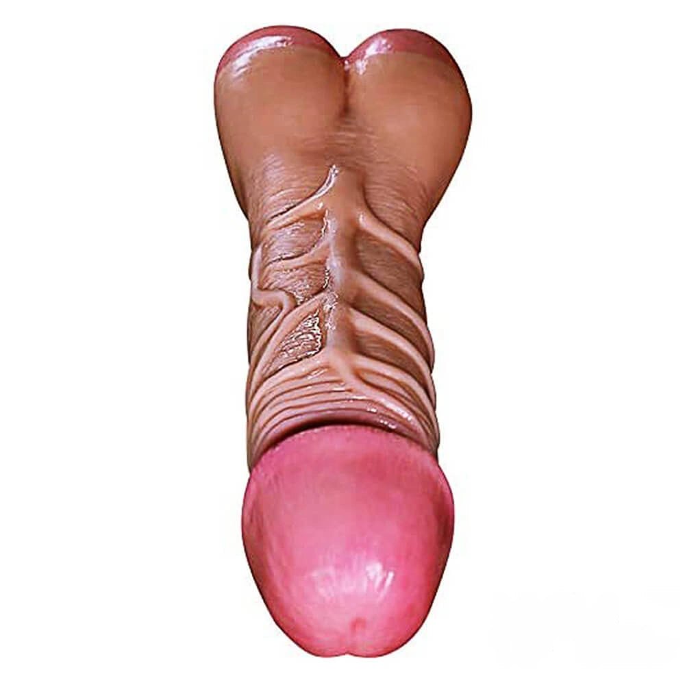 Flesh realistic dildo with textured base, photo 10