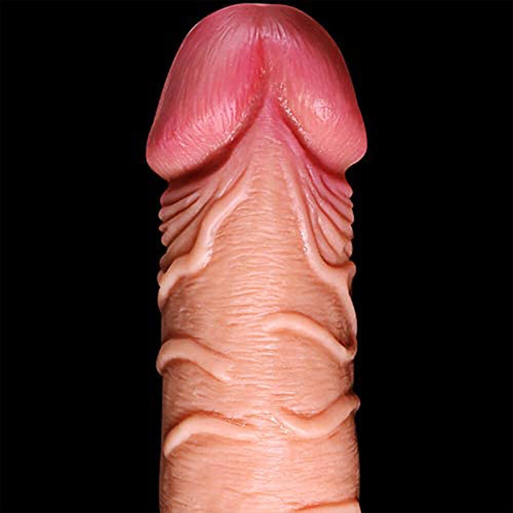 Flesh realistic dildo with textured base, photo 12