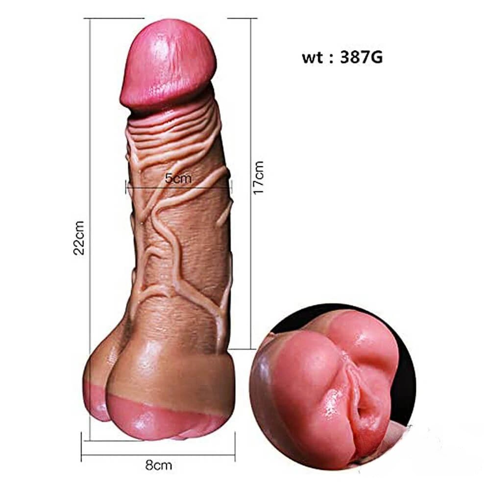 Flesh realistic dildo with textured base, photo 4