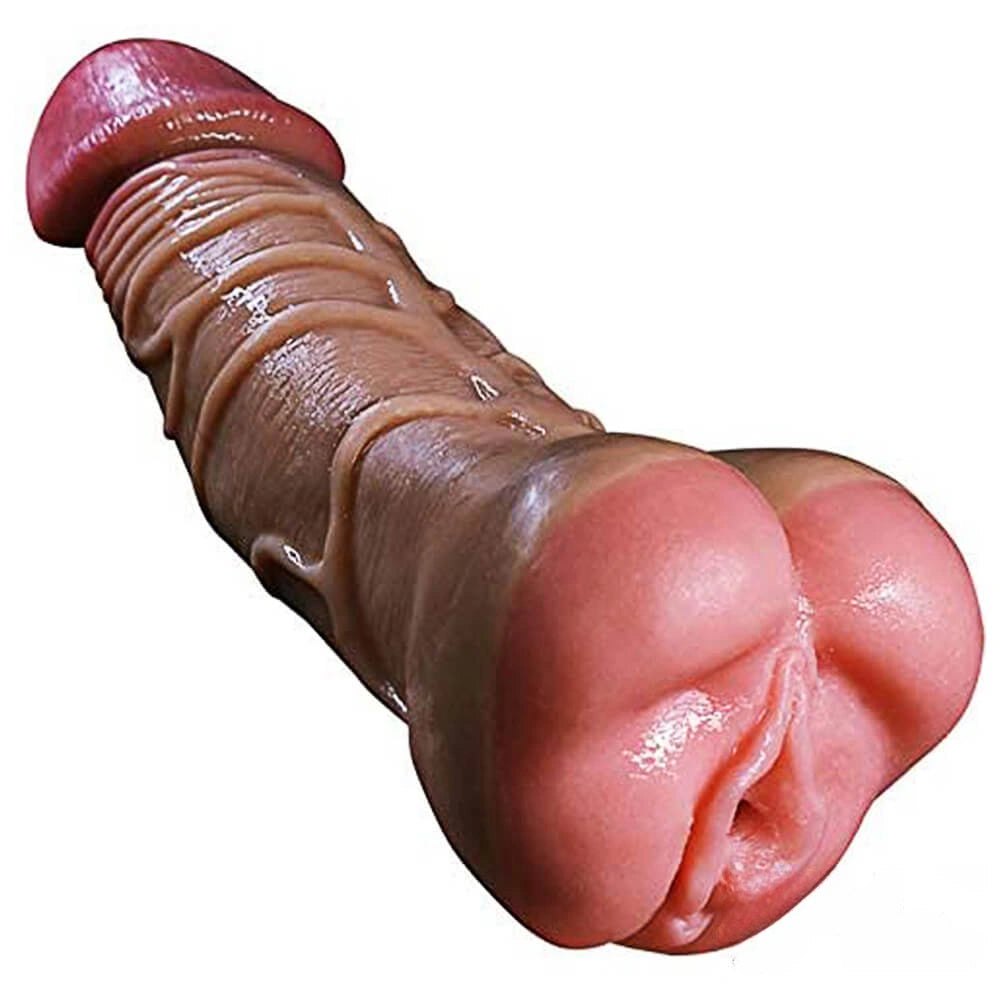 Flesh realistic dildo with textured base, photo 9