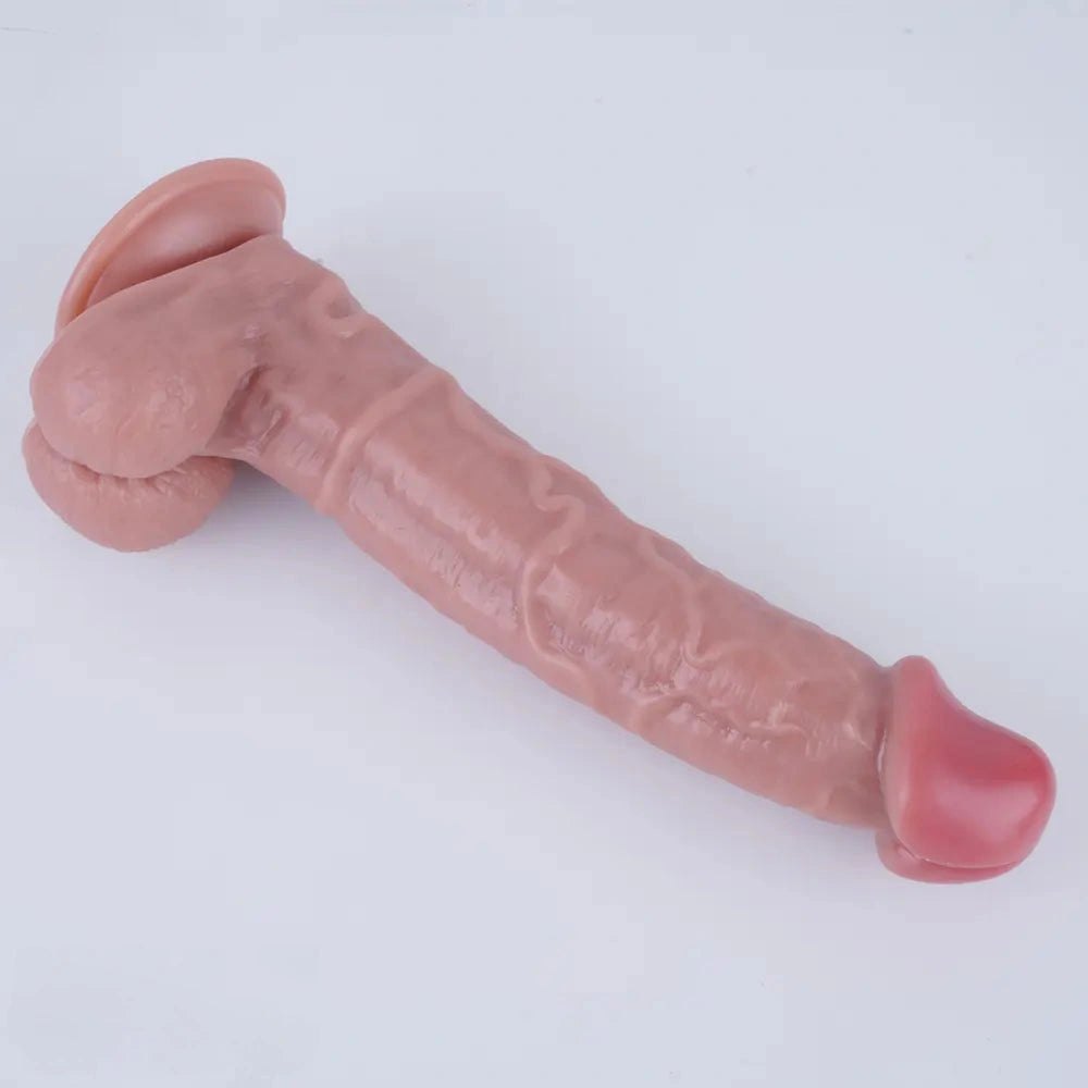 Realistic pvc dildo with suction cup base, photo 4