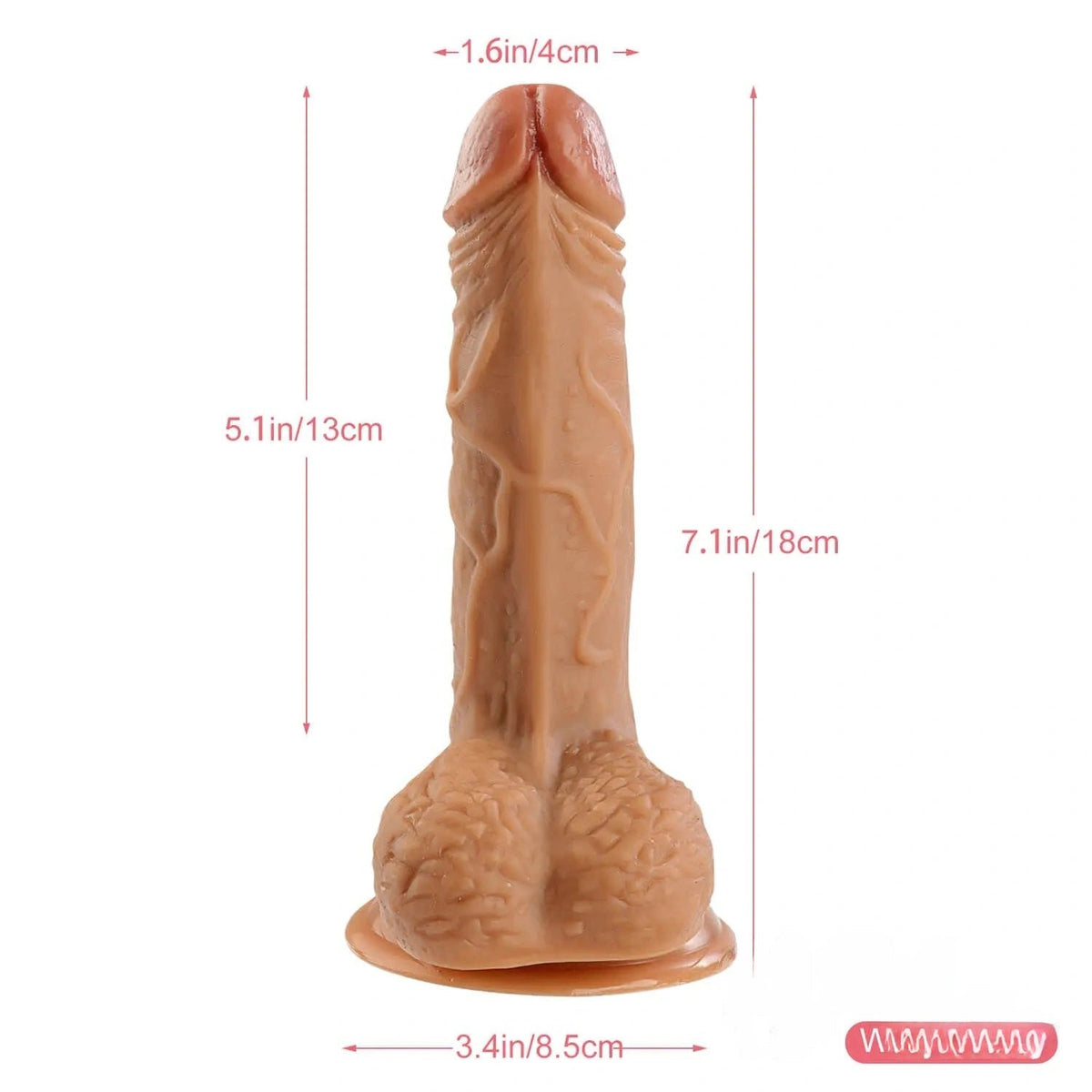 Flesh realistic pvc suction cup dildo, photo 2