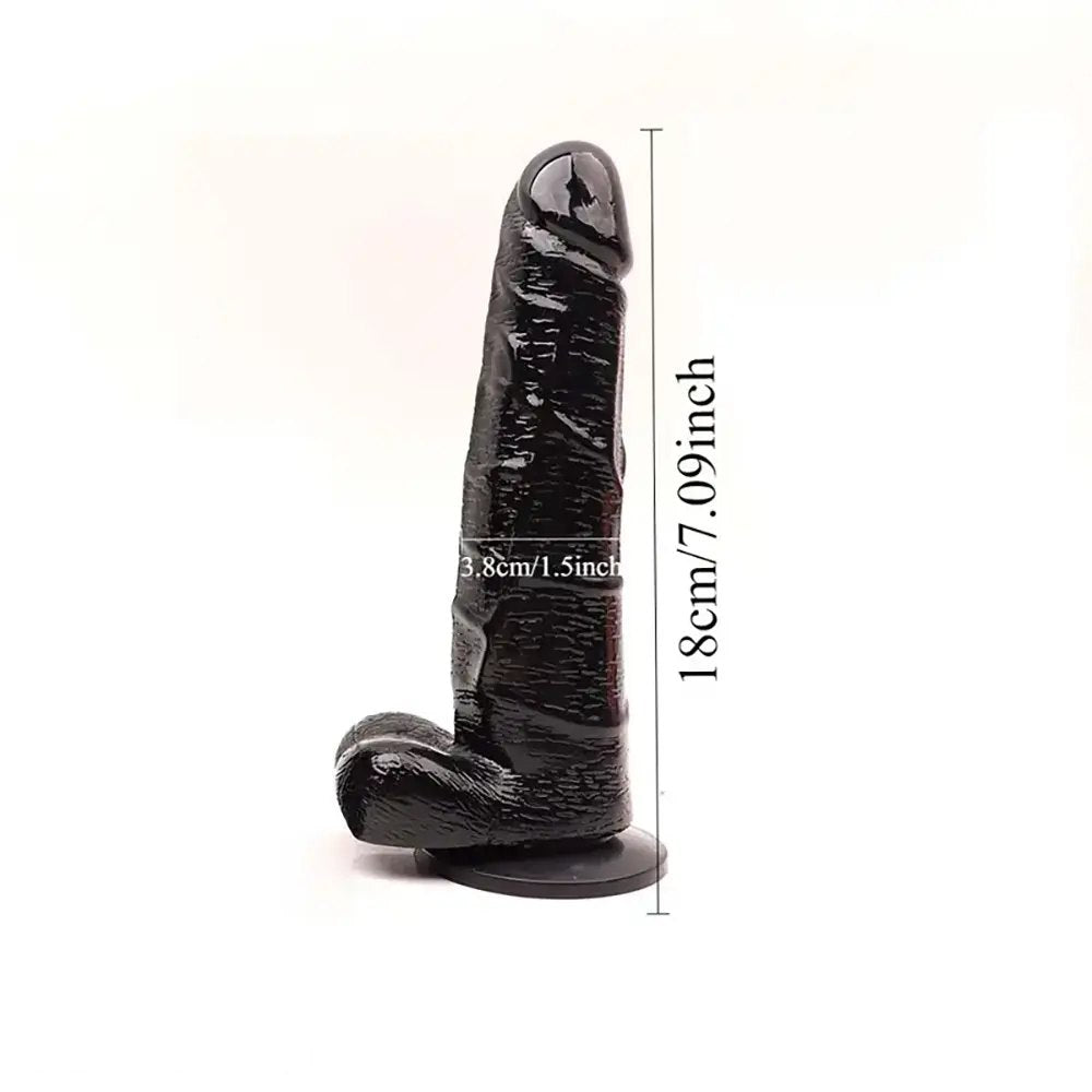 Black realistic pvc dildo