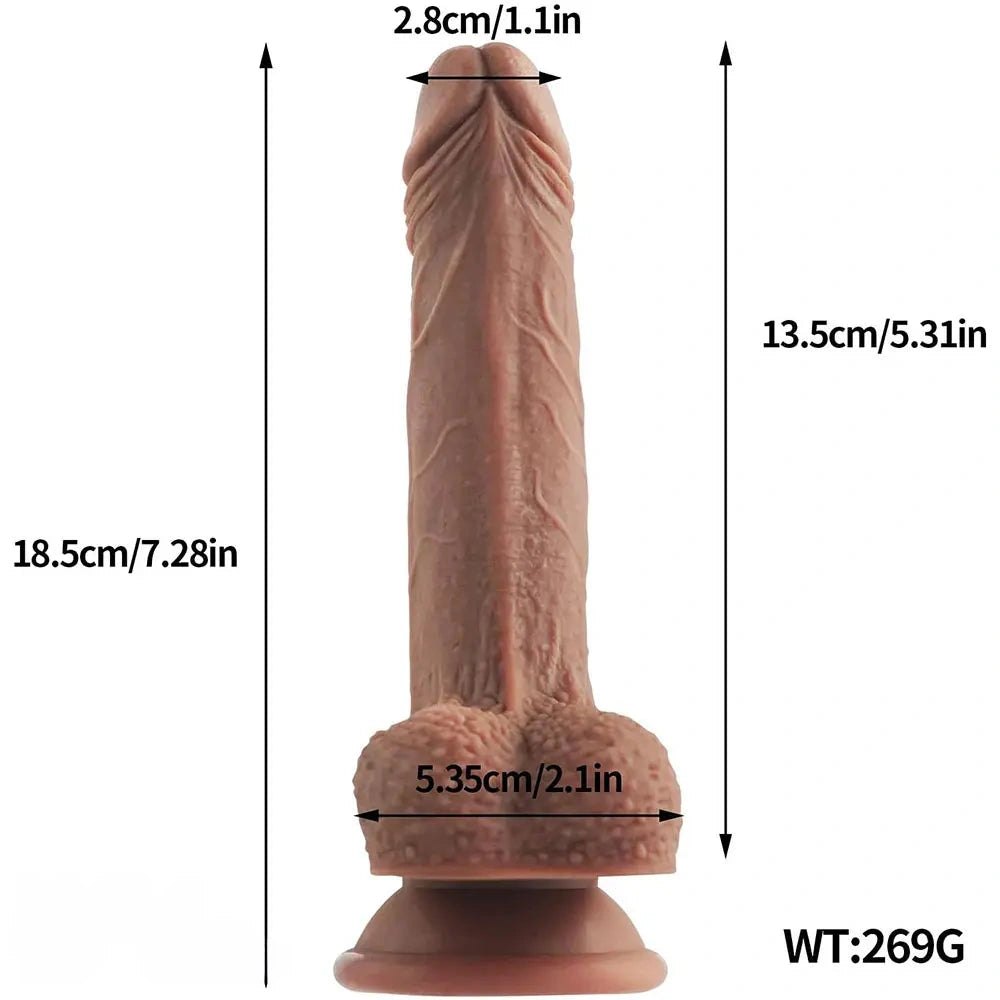 Brown realistic pvc suction cup dildo