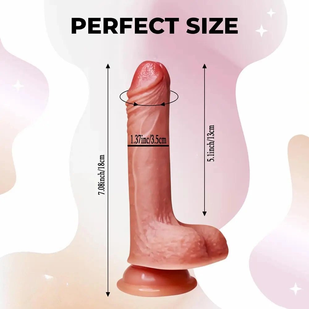 Flesh realistic pvc suction cup dildo