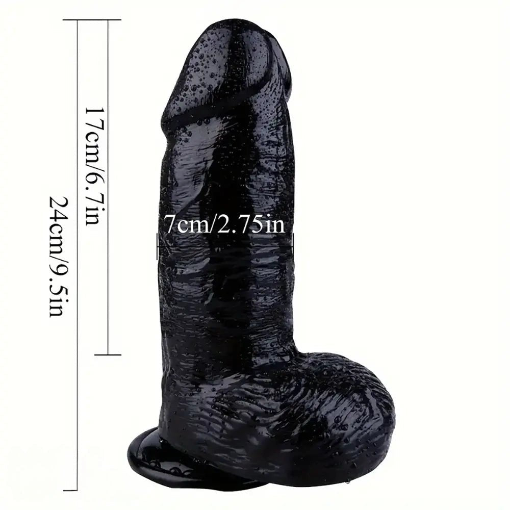 Black realistic pvc suction cup dildo