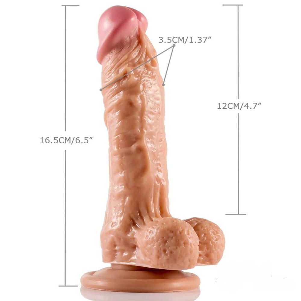 Tan tone realistic PVC suction cup dildo, photo 3
