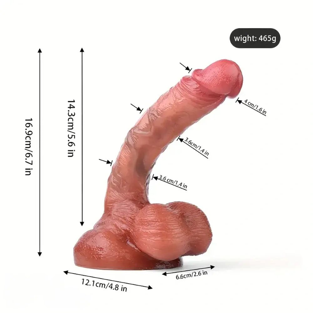 Flesh tone realistic silicone dildo, photo 5